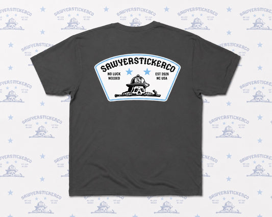 Sawyer sticker logo tee